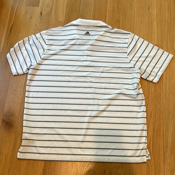 Adidas Men’s Golf Polo White Stripe PureMotion Short Size XL - Picture 2 of 6